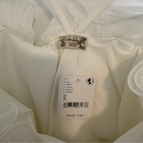 Free people cream Ruffled Bodysuit size small NWT - Picture 2 of 3